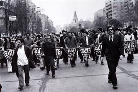 Fotografía de profesores del SUTE en manifestación secundaria