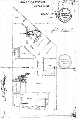 Planta del primer piso inmueble de calle Londres N° 38