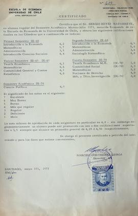 Concentración de notas (1968-1970) de Sergio Reyes Navarrete