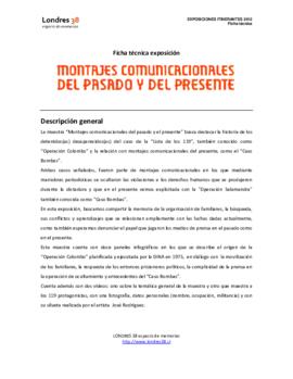 Ficha técnica de exposición itinerante: Montajes comunicacionales del pasado y del presente